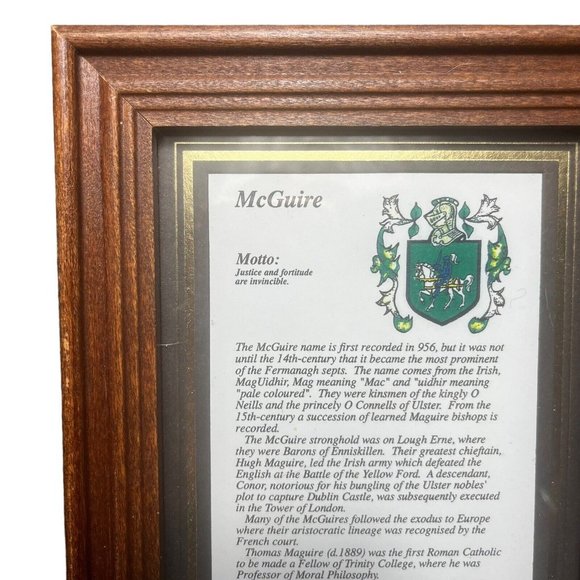 McGuire Lot Of 2- Personalized Family Last Name Sign Custom Coat Of Arms Verse - Picture 3 of 9